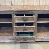 Enfilade of the eighteenth century in oak, top false marble