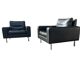 Lot de 2 fauteuils en cuir au design vintage