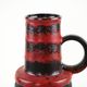 Monumental Fat Lava ceramic vase in black and red, West Germany, 1970s