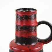 Monumental Fat Lava ceramic vase in black and red, West Germany, 1970s