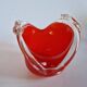 Vintage red Murano glass bowl Italy