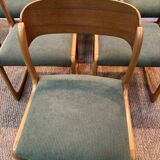 Set of 6 fully restored Baumann flat sled chairs