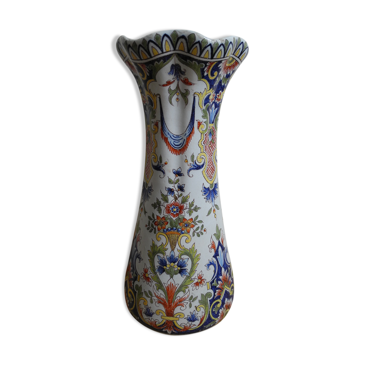 vase Desvres Fourmaintraux Courquin 19th century French earthenware vase