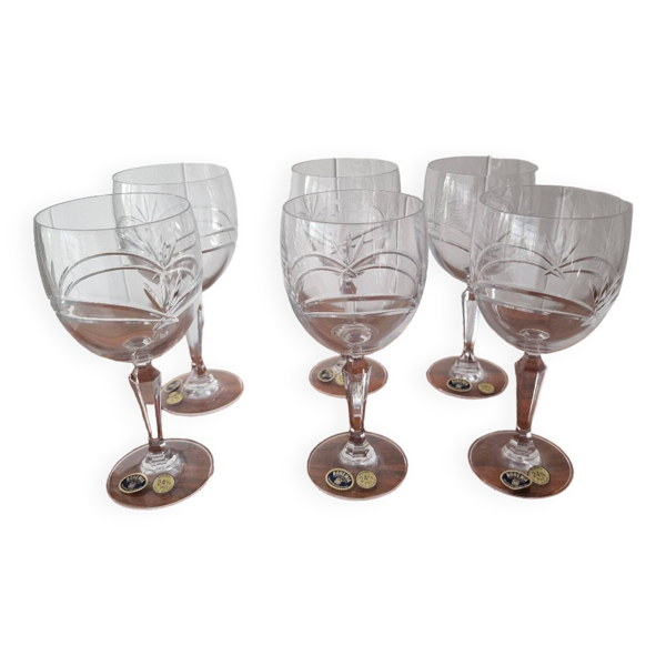 6verres anciens bohemia en cristal