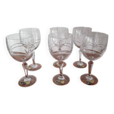 6 antique bohemia crystal glasses