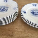 Série de 11 assiettes plates, faïence hollandaise, début XX