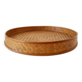 Antique tray made of woven bamboo