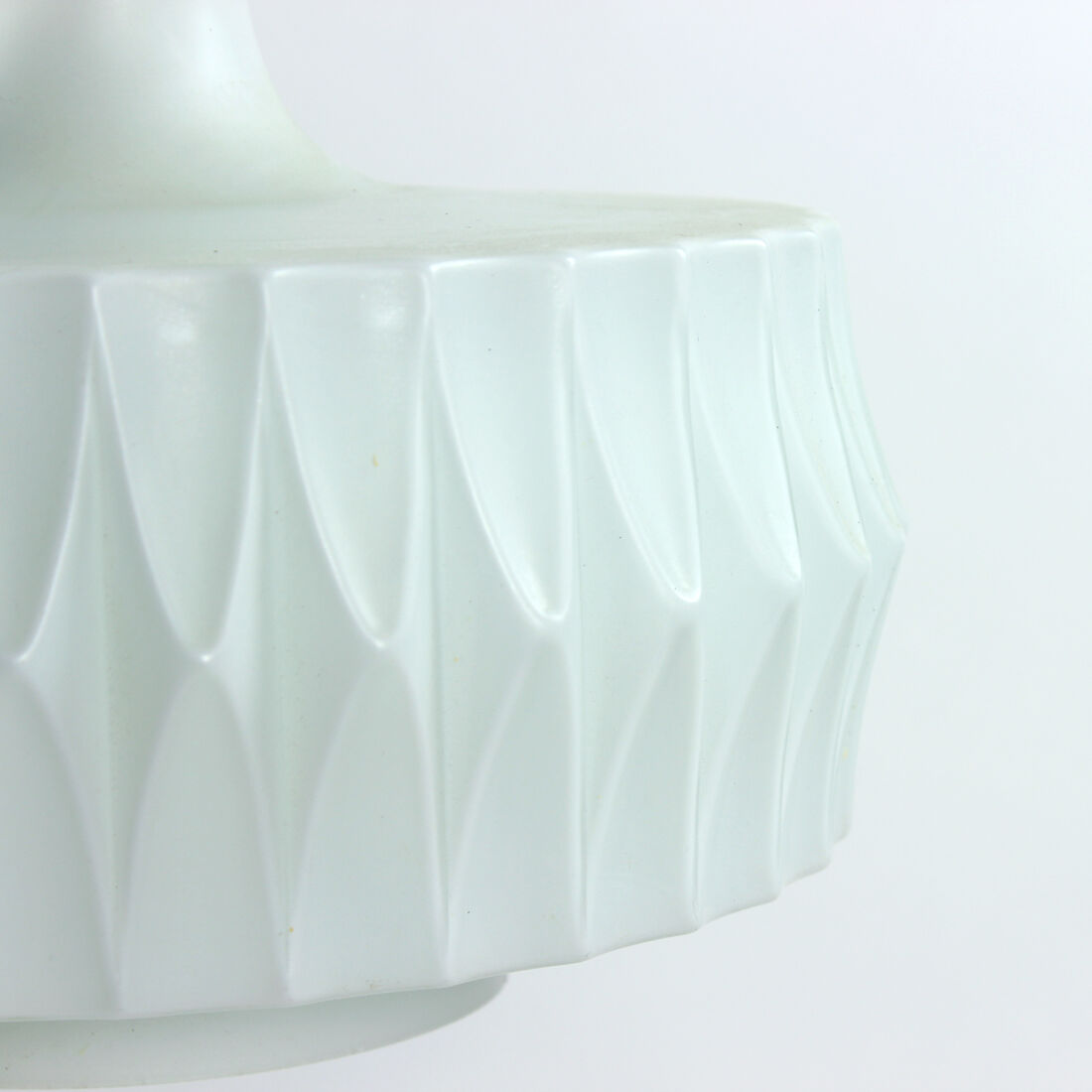 Midcentury ceiling pendant in white glass and brass, czechoslovakia 1960s