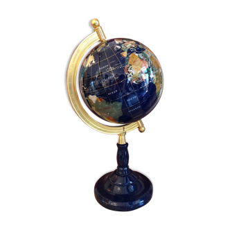 Globe terrestre g.e.m in lapis, hard pierres and motherpearl