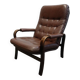 Fauteuil en cuir du milieu du siècle