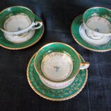 10 cups batch with porcelain saucers from Bavaria D-RW Weissenstadt
