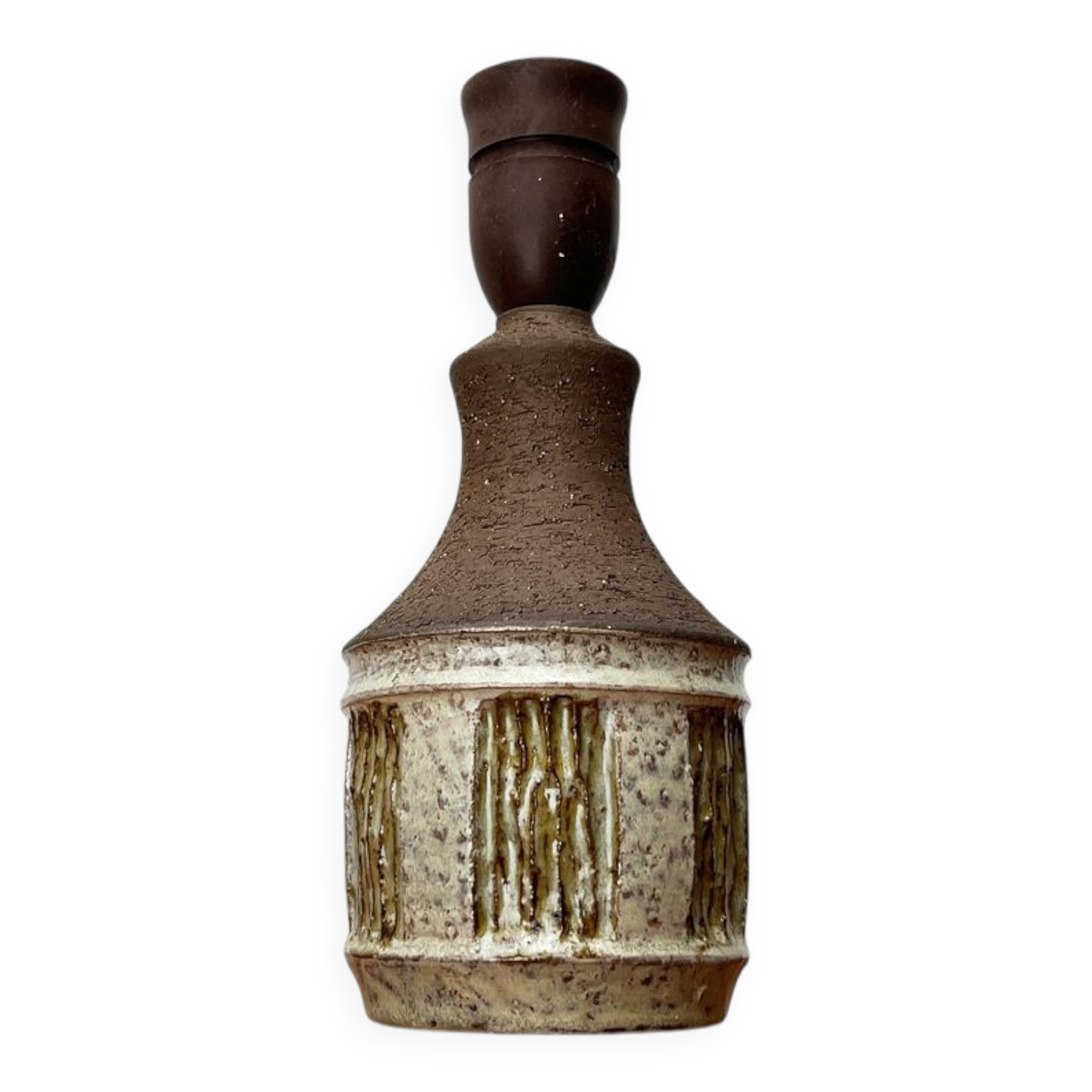 Mid-century studio pottery table lamp by Borge Christoffersen for Chris Haslev Jeti, 1960s.