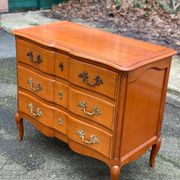 Louis XV crossbow commode in solid wood from the 20th century.