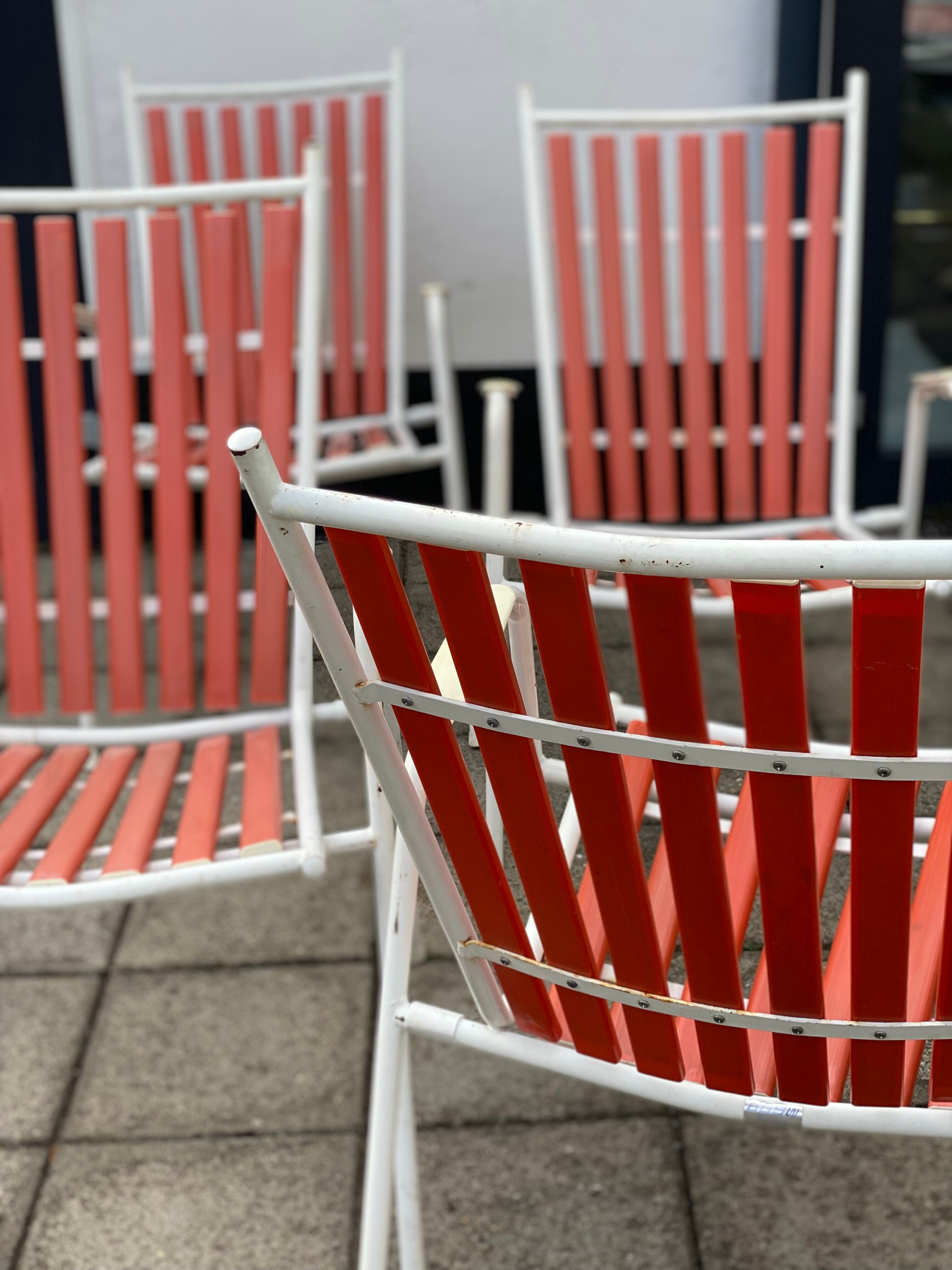 4 mid century modern garden chairs