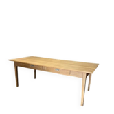 Grande table vintage en orme massif restaurée
