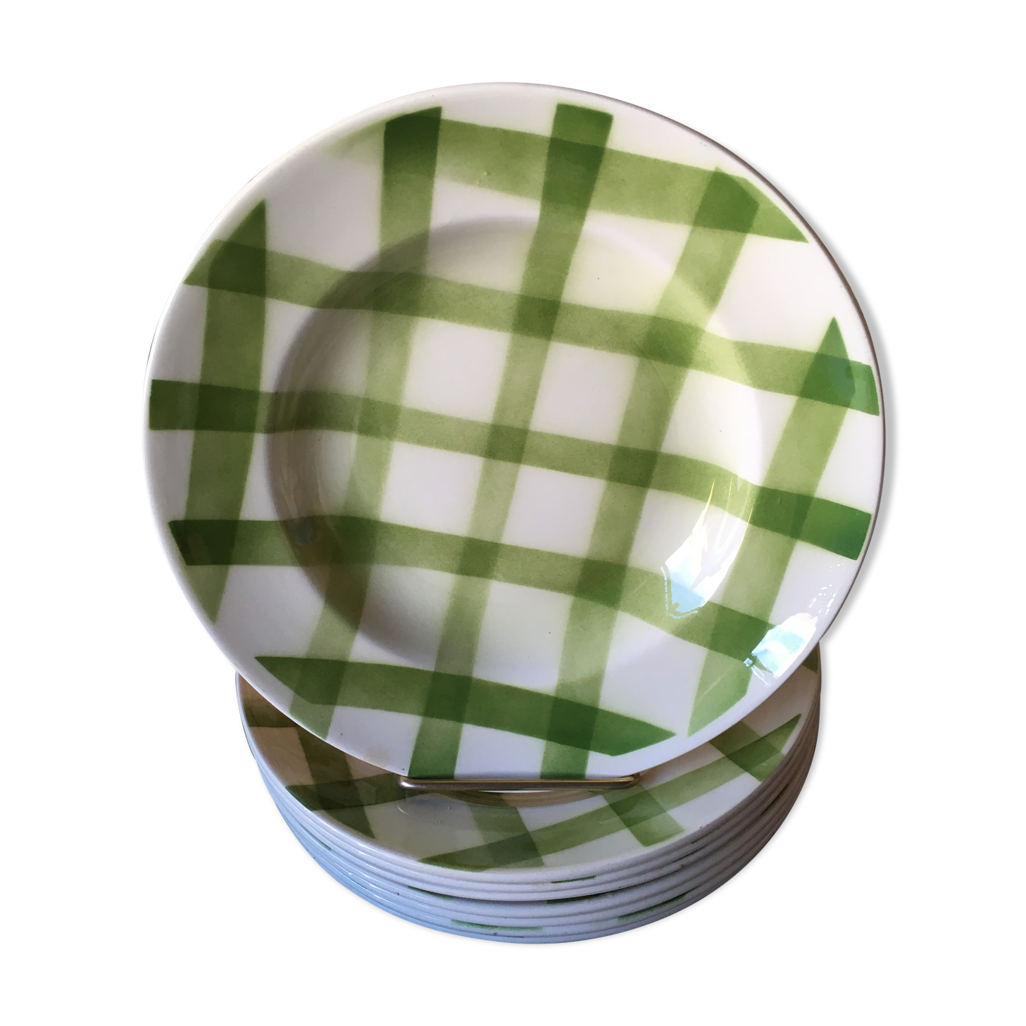 8 hollow plates earthenware mill of the orchies wolves