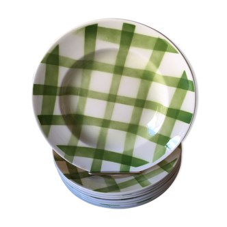 8 hollow plates earthenware mill of the orchies wolves