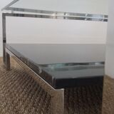 Coffee table marble chrome and glass 80