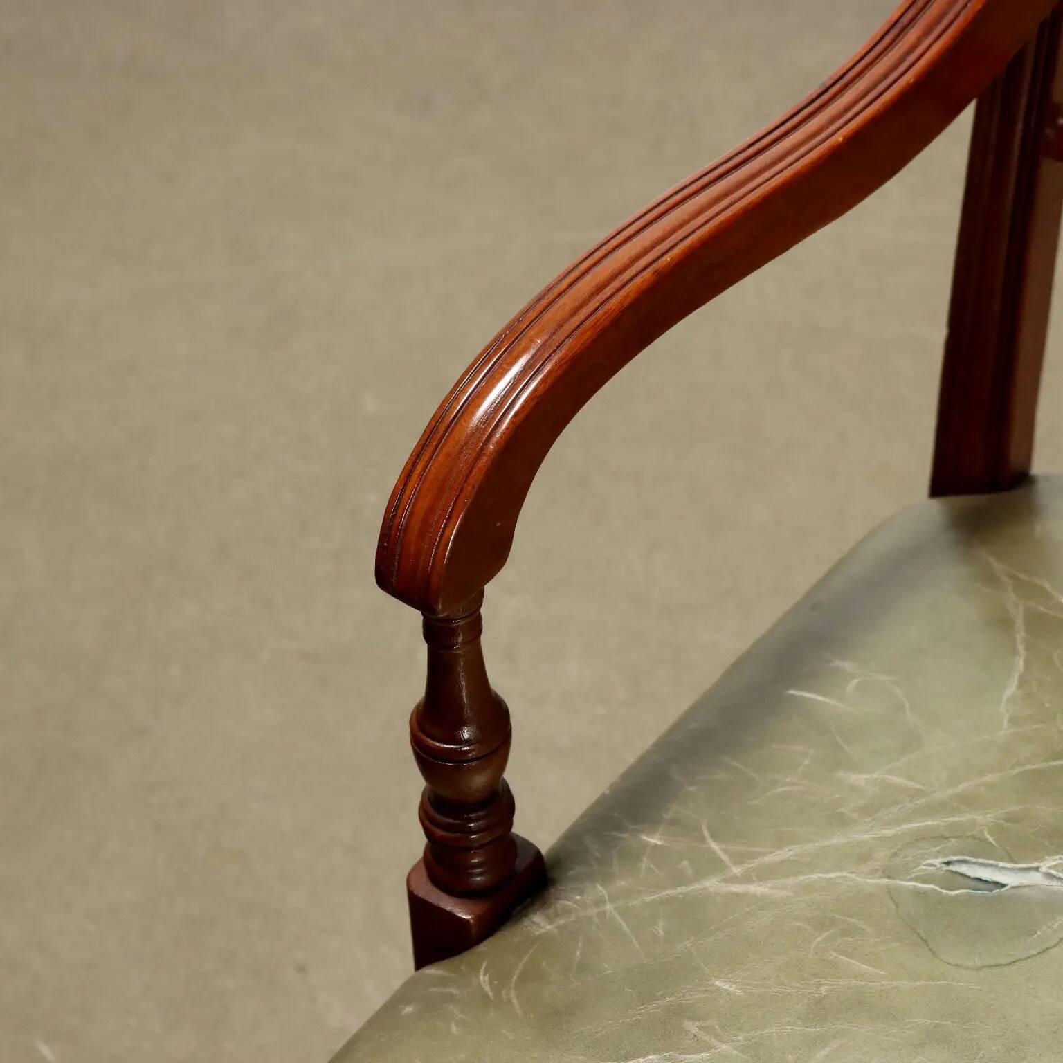 Antique Regency armchair in mahogany, upholstered seat, UK 1800s