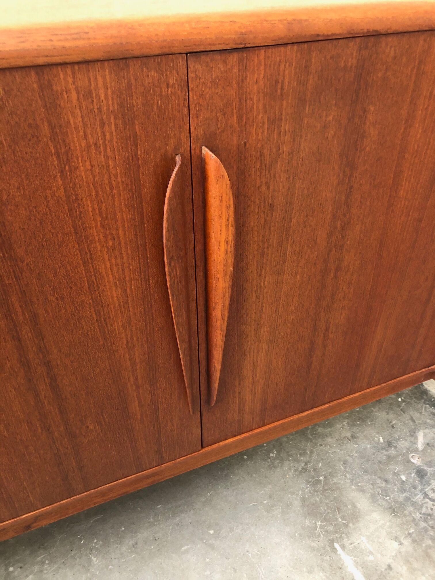 Teak enfilade stamped "TV furniture Paris"