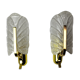 Pair of "leaf" wall lamps by Carl Fagerlund, Murano glass, Germany, 1970