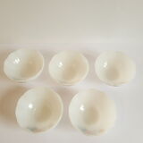 Set of 5 ramekins opaline Arcopal France roses 60s vintage