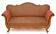 Reclining sofa in silk fabric