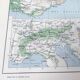 Vintage Europe Alps mountains map from 1950