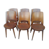 Suite of 6 chairs by Bistrot Baumann model Mondor 1960s