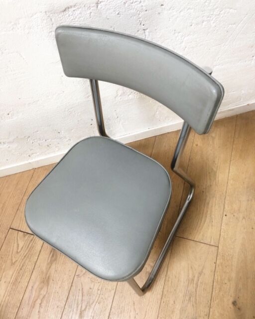 Vintage grey skai chair