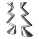 Pair of zigzag candlesticks, England, 1980