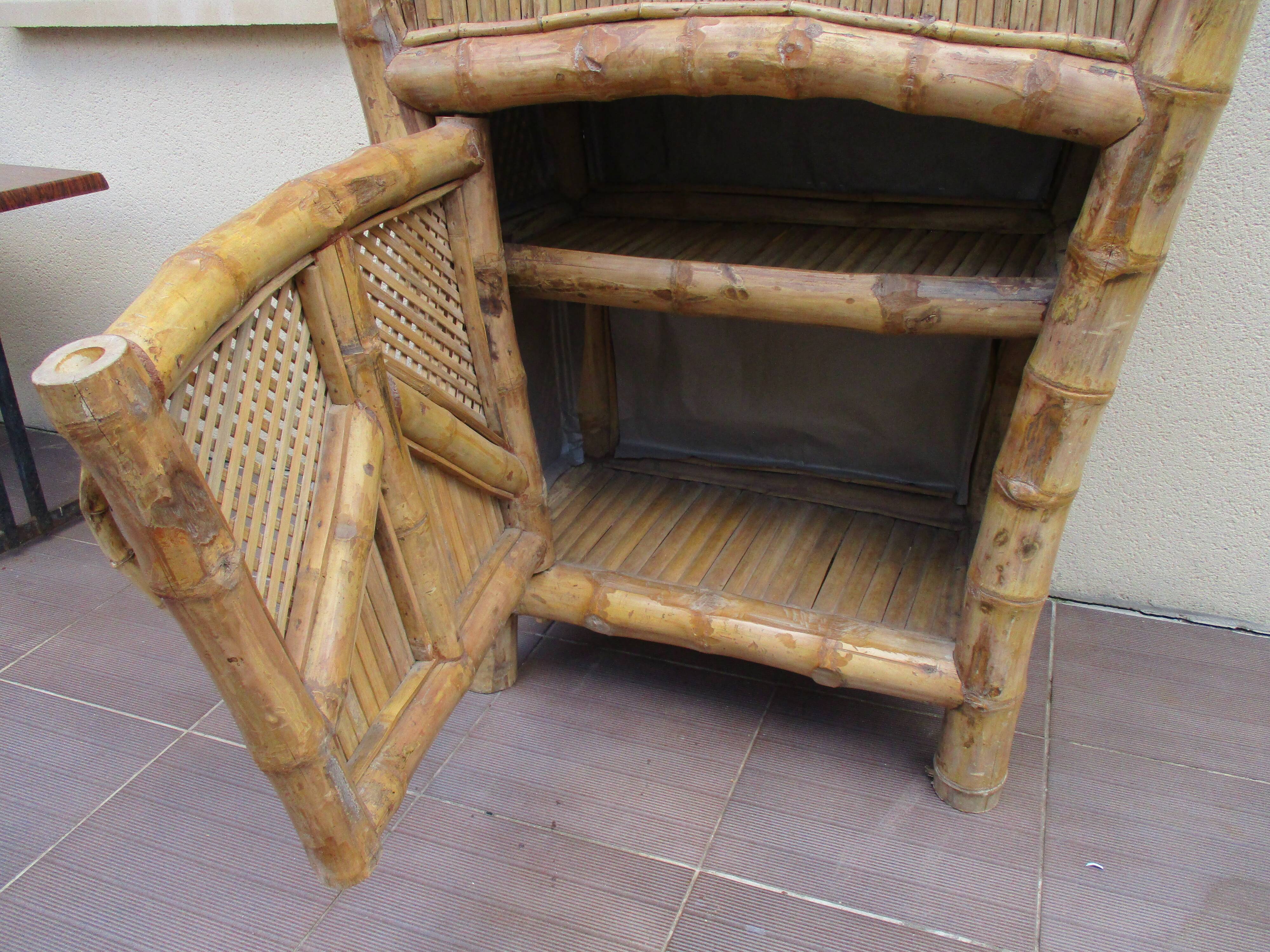 Bamboo and rattan chest of drawers