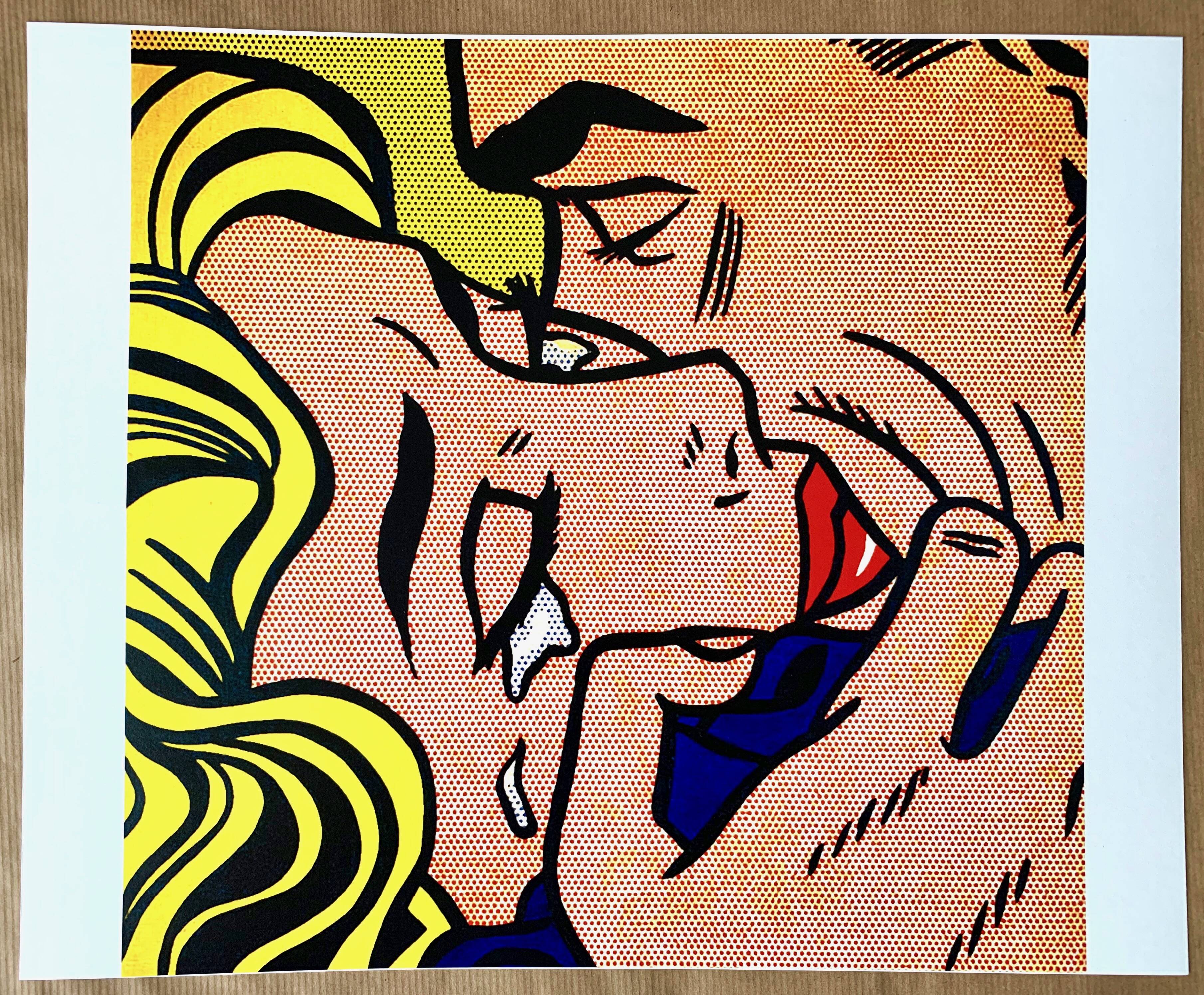 Original pop-art poster, reissue by Roy Lichtenstein "kiss v 1964"