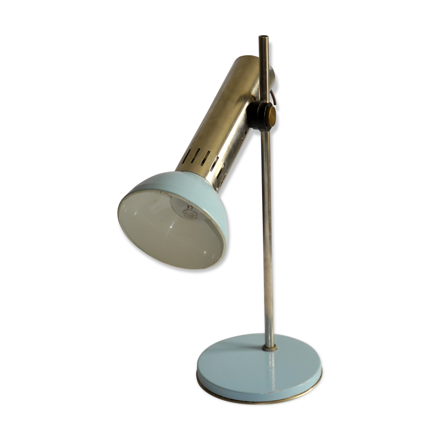 Table lamp design blue sky and chrome hinged 60s