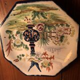 Two octagonal plates cottard earthenware from nevers
