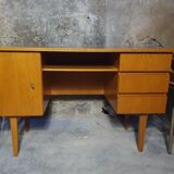 Vintage light oak desk from the 70s