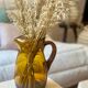 Vintage European Amber Blown Glass Carafe Vase, 1950s-60s