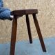 Brutalist wooden stool