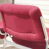 Space Age Chairs in Chrome and Velvet, 1970s, Set of 4