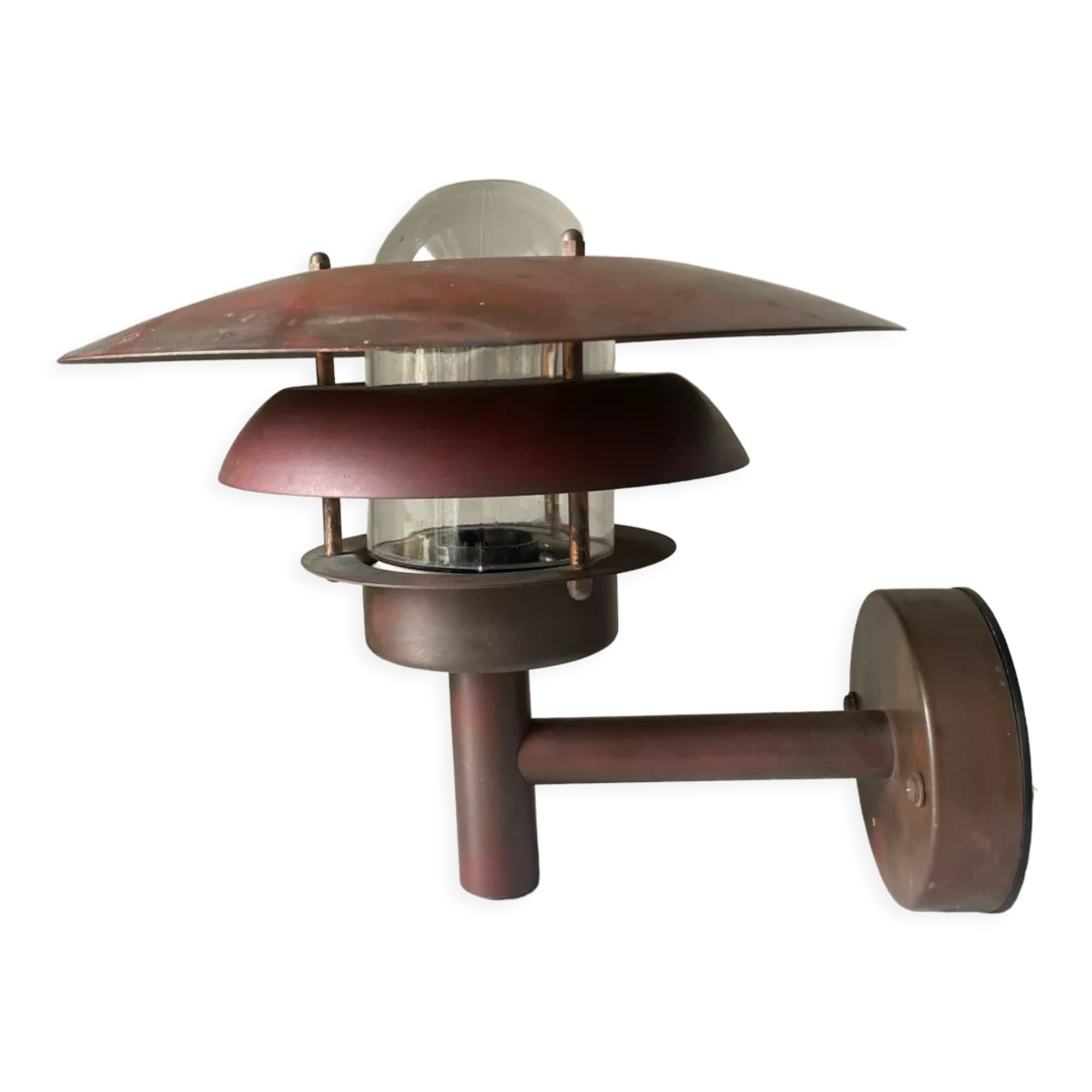 Classic danish mcm outdoor wall lamp in copper