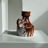 Small white and brown vase or pitcher West Germany H:15cm D:10.5cm