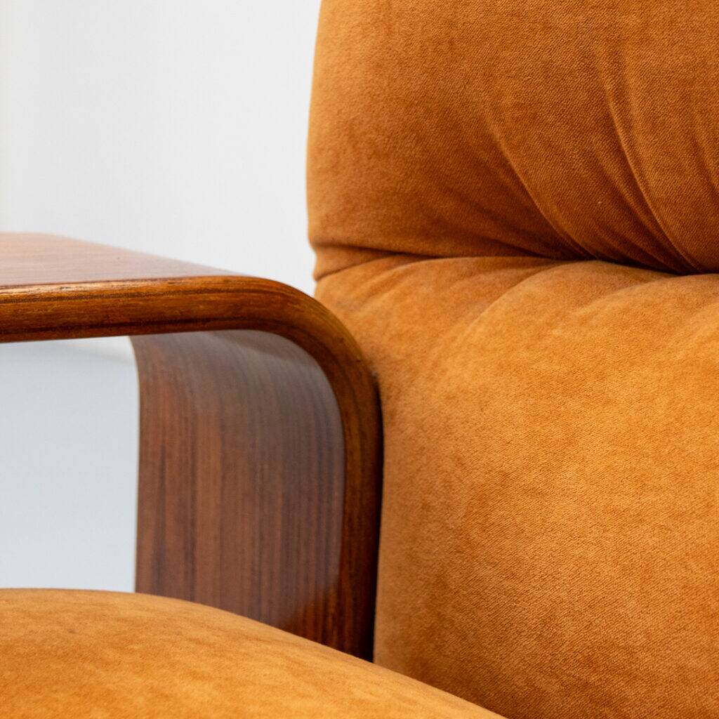 Italian Armchair Chenille 1970s