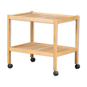 Danish solid oak serving trolley