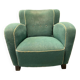 Fauteuil Art déco danois en mohair vert, années 1930-1940
