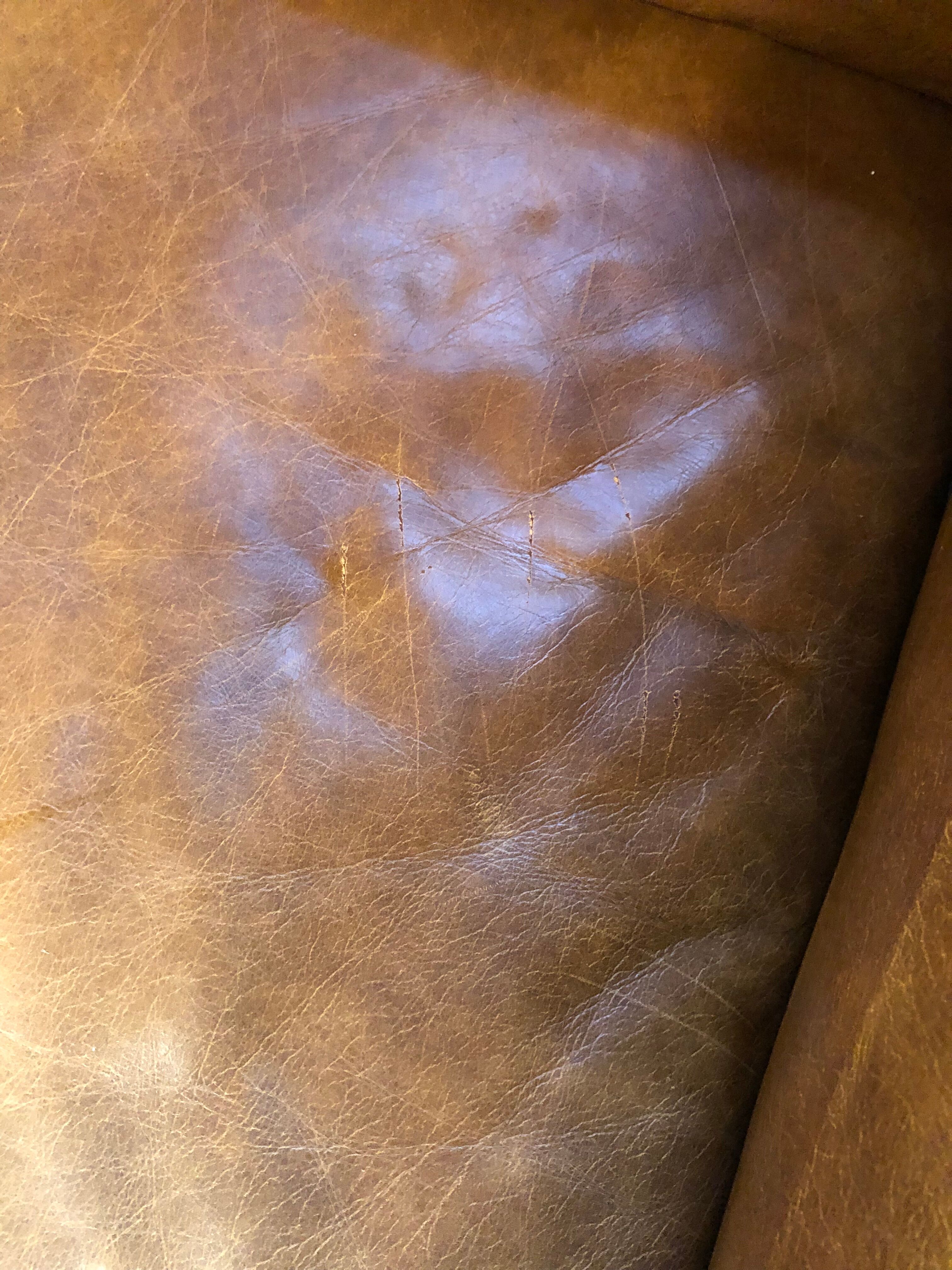 Vintage 2-seater sofa 80 S in camel leather