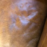 Vintage 2-seater sofa 80 S in camel leather