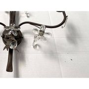 Contemporary rush and crystal flowers wall lamp