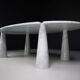 Big White Carrara Marble Eros Table by Angelo Mangiarotti for Skipper, 1990s