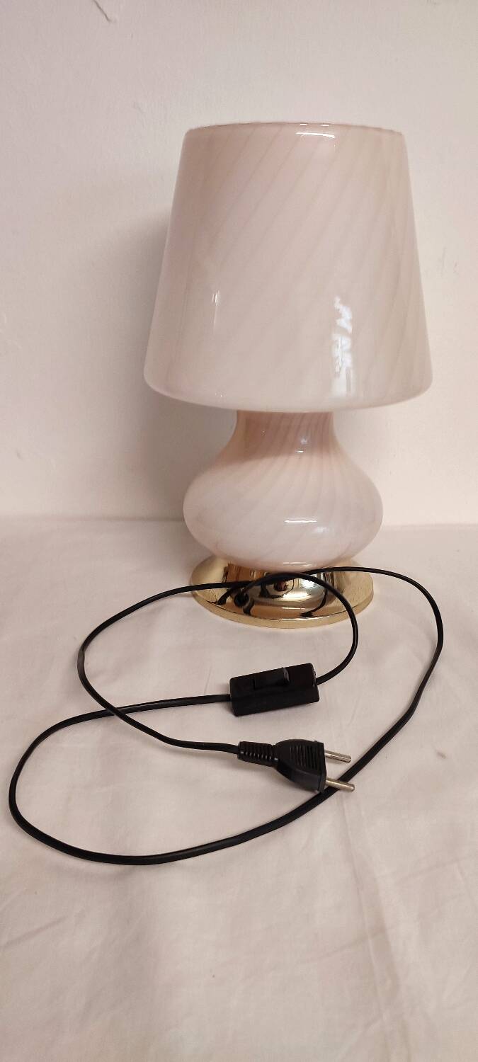 Lámpara de mesa "seta"de cristal de Murano. Italy, 1980s.