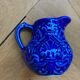 Blue barbotine cream jug Onnaing